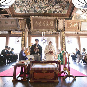 長谷寺での婚礼の写真