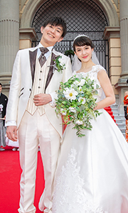 奈良国立博物館での婚礼の写真