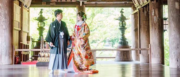 長谷寺での婚礼の写真