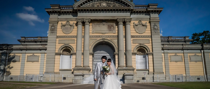 奈良国立博物館での婚礼の写真